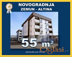 Altina, Zemun – nov dvosoban stan 55 m², useljiv odmah, etažno grejanje, parking